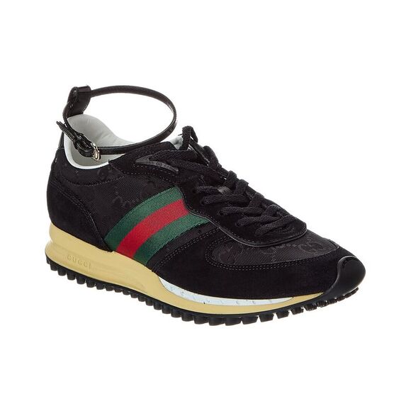 Gucci Re-Motion Gg Nylon & Suede Sneaker, Black - Picture 1 of 5